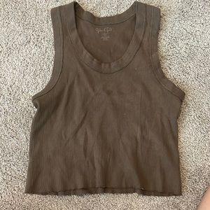 Pacsun John Galt brown crop top.
